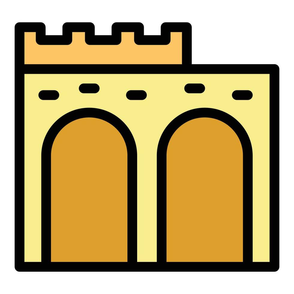 Ancient fortress icon vector flat