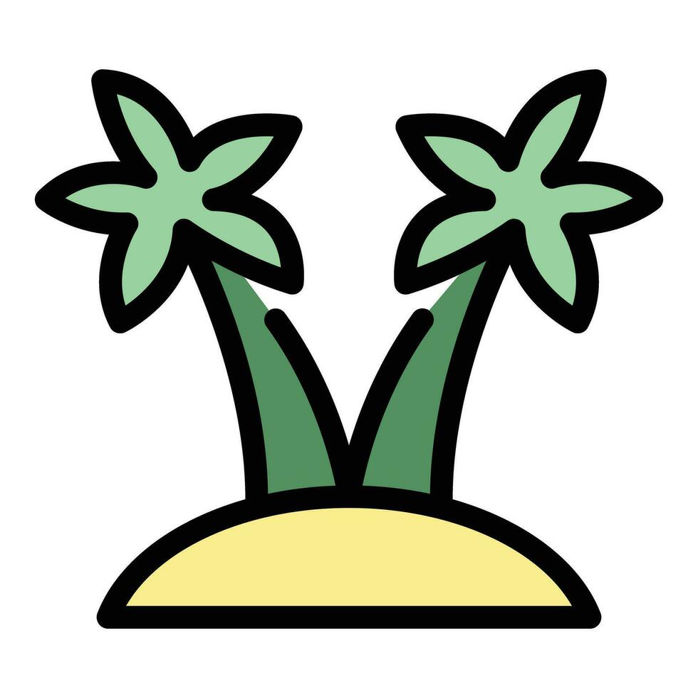 Beach island icon vector flat