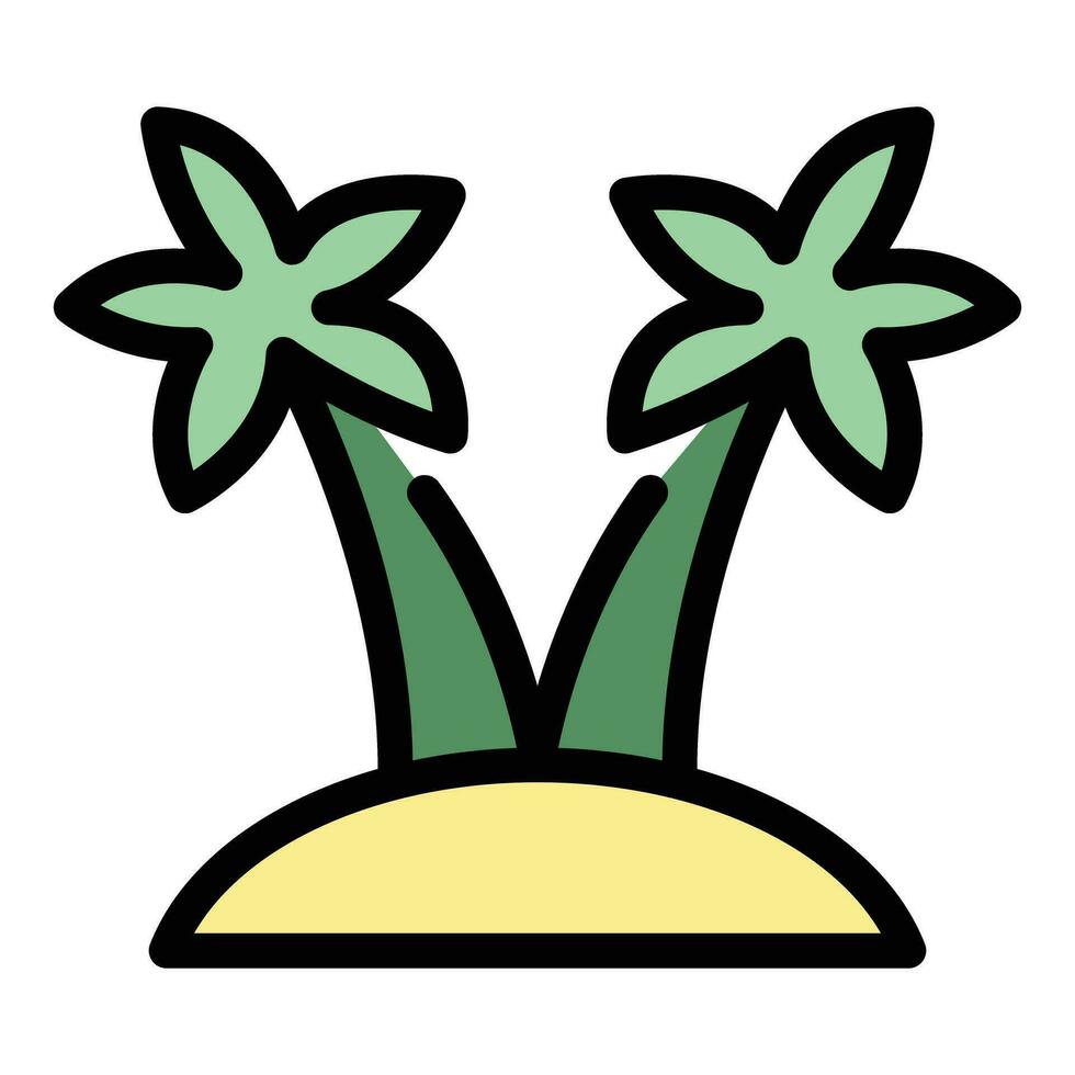 Beach island icon vector flat