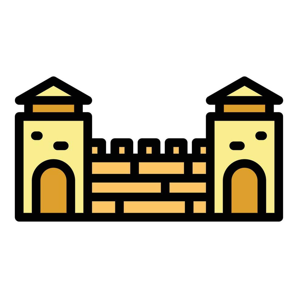 montenegro fortaleza icono vector plano