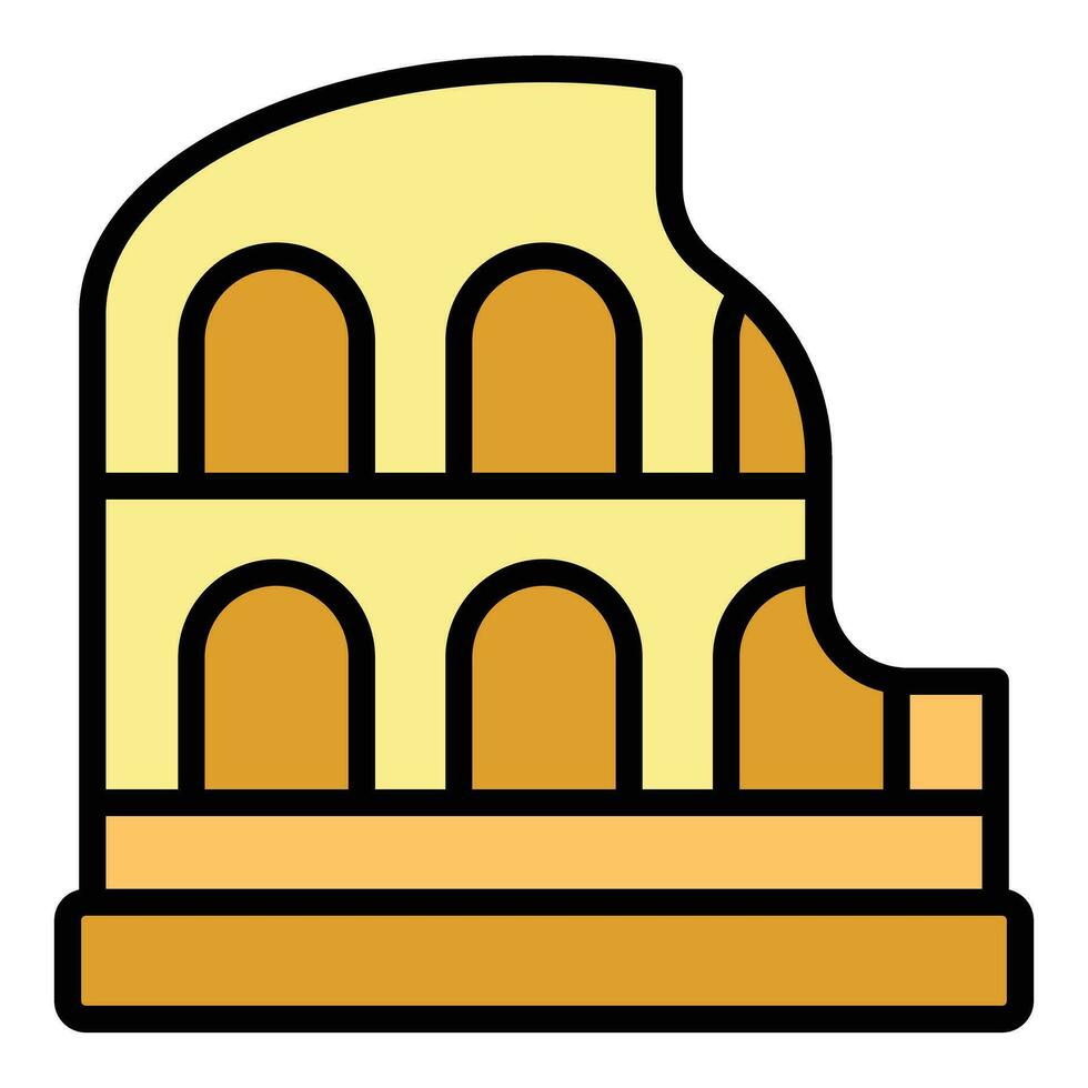 Amphitheater architecture icon vector flat