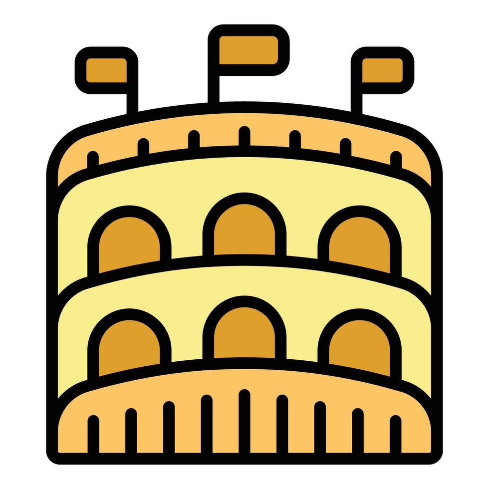 Gladiator amphitheater icon vector flat