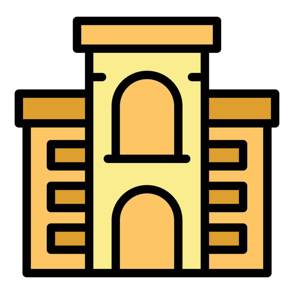 African building icon vector flat