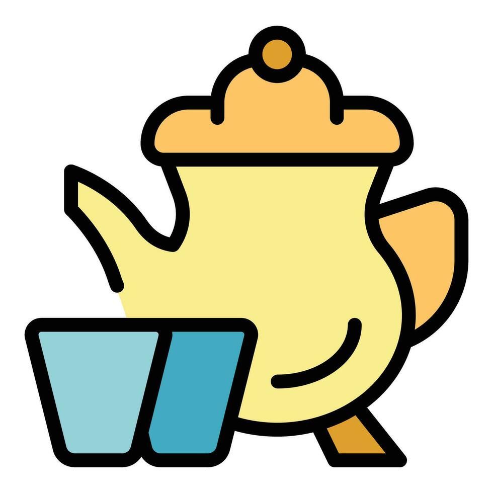 Tea pot icon vector flat