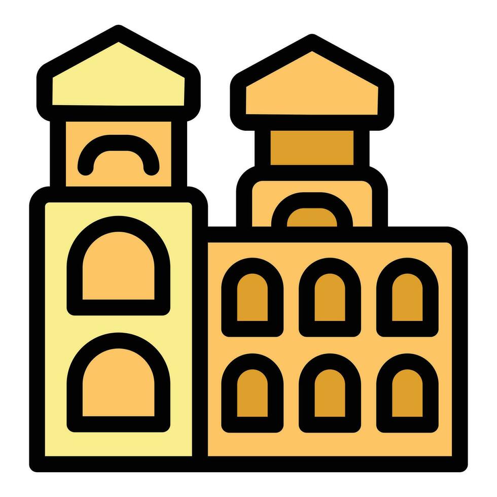 Skyline building icon vector flat