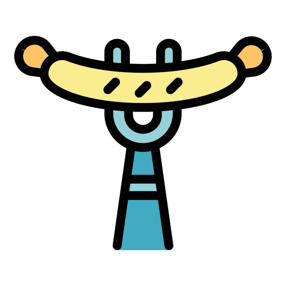 Fresh sausage icon vector flat