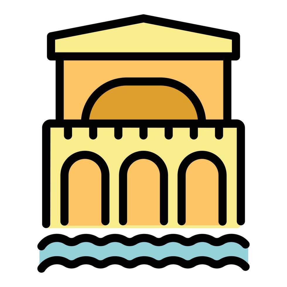 Casablanca port icon vector flat