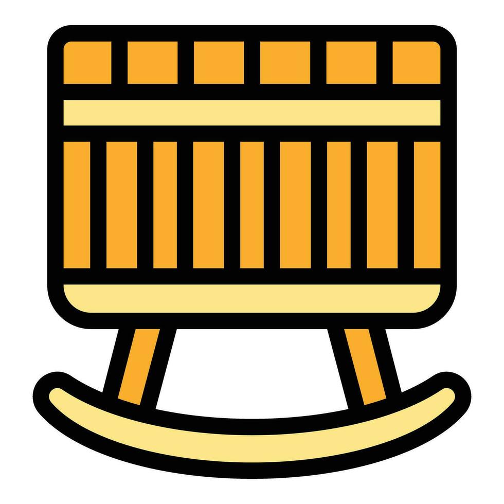 Baby crib icon vector flat