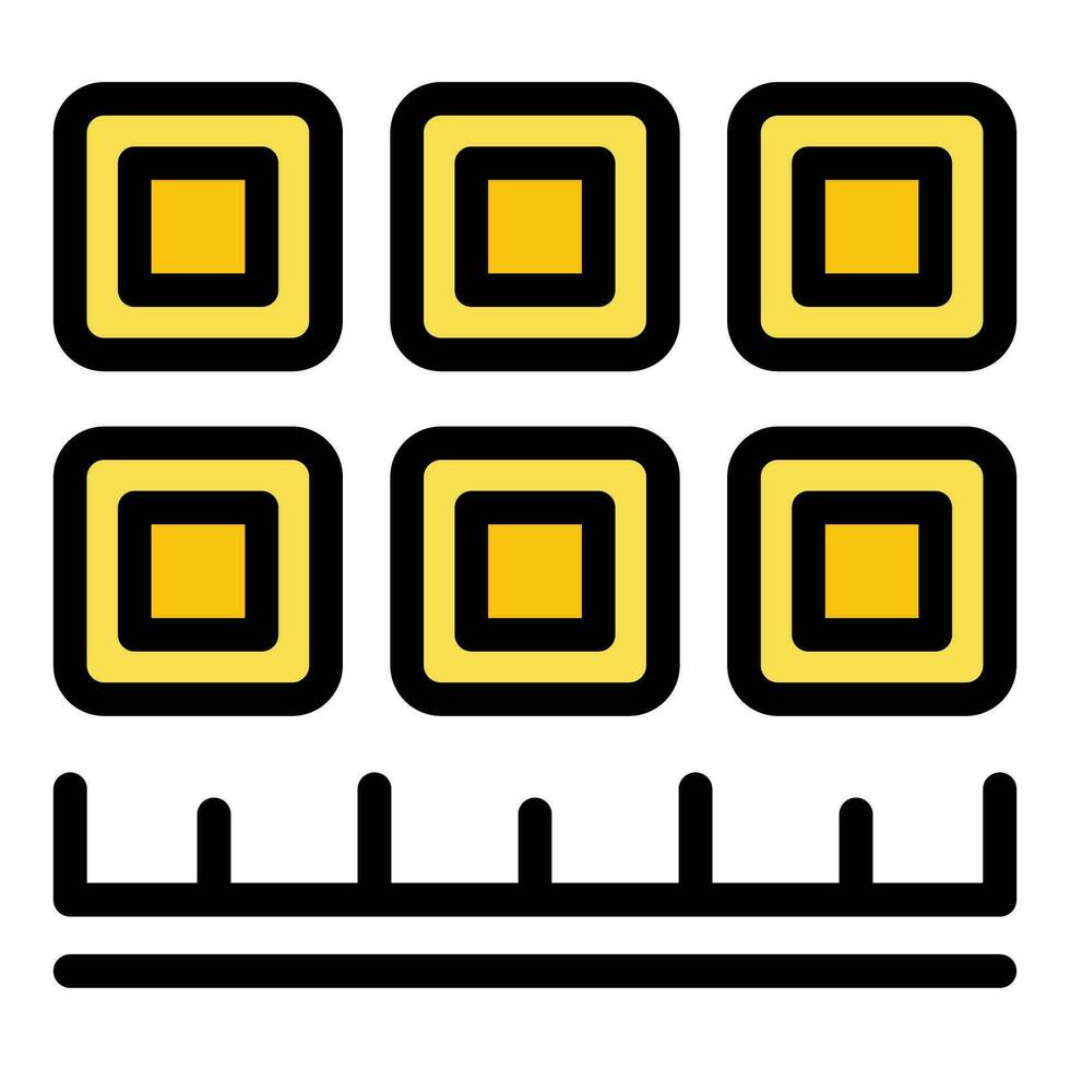 Cube tile icon vector flat