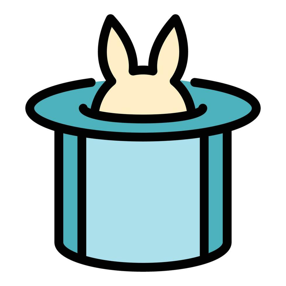 Rabbit hat icon vector flat