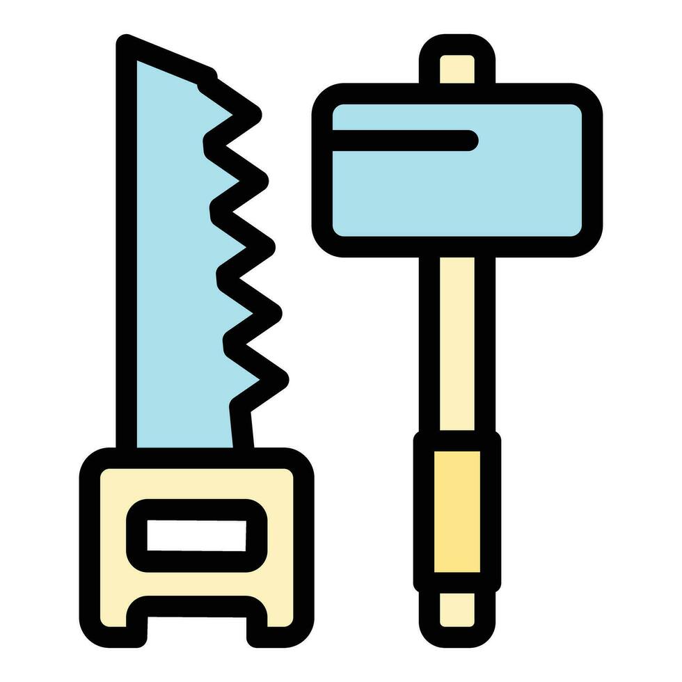 Roofer tools icon vector flat