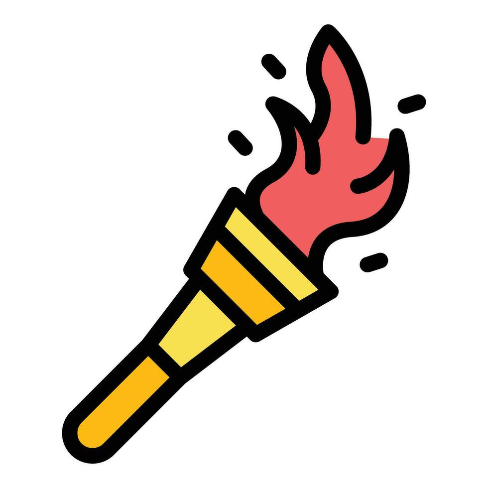 Greece torch icon vector flat