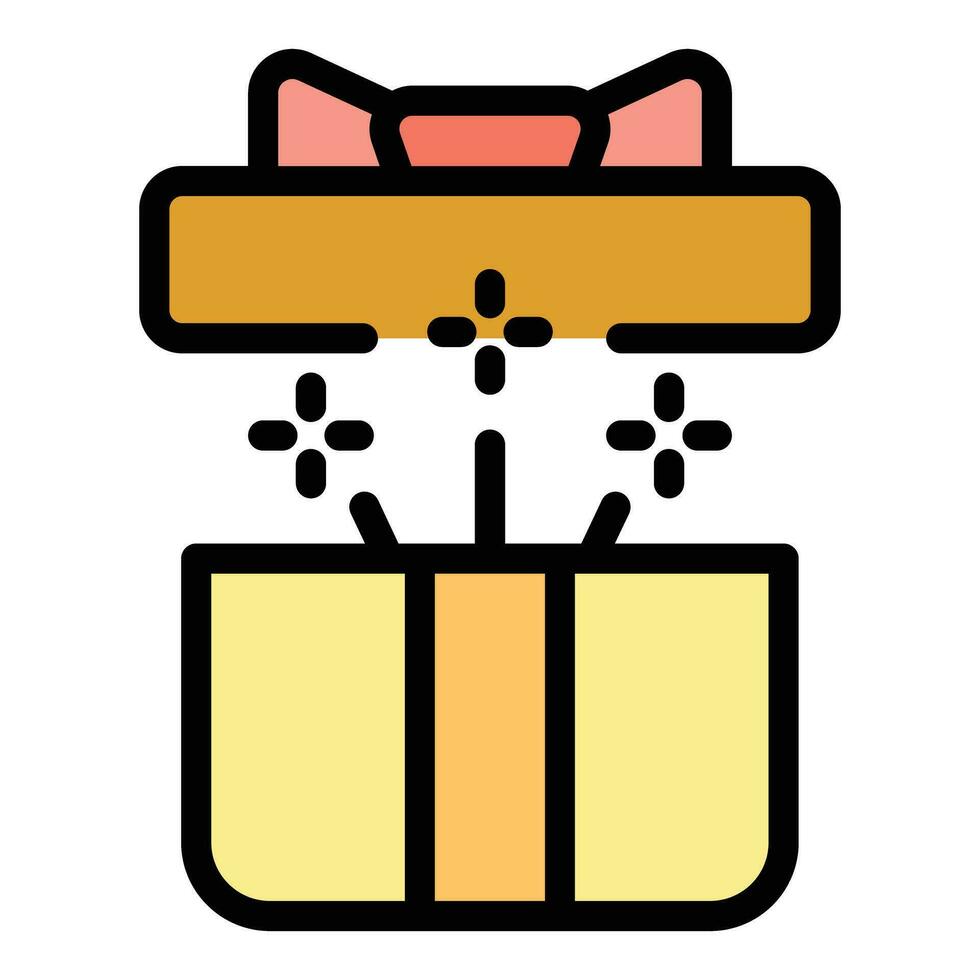 Surprised open box icon vector flat