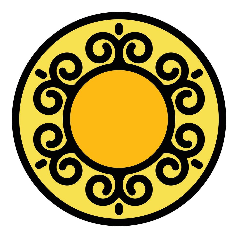 Athens shield icon vector flat