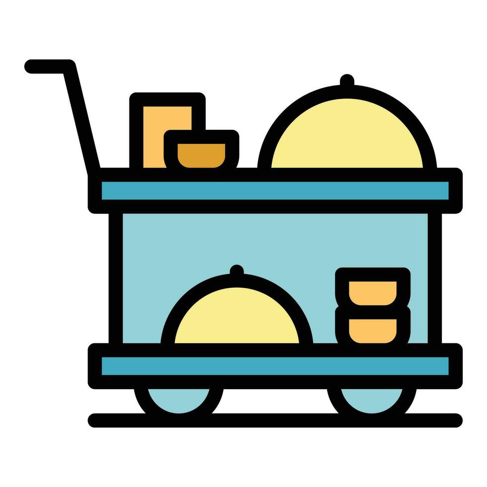 Restaurant food cart icon vector flat