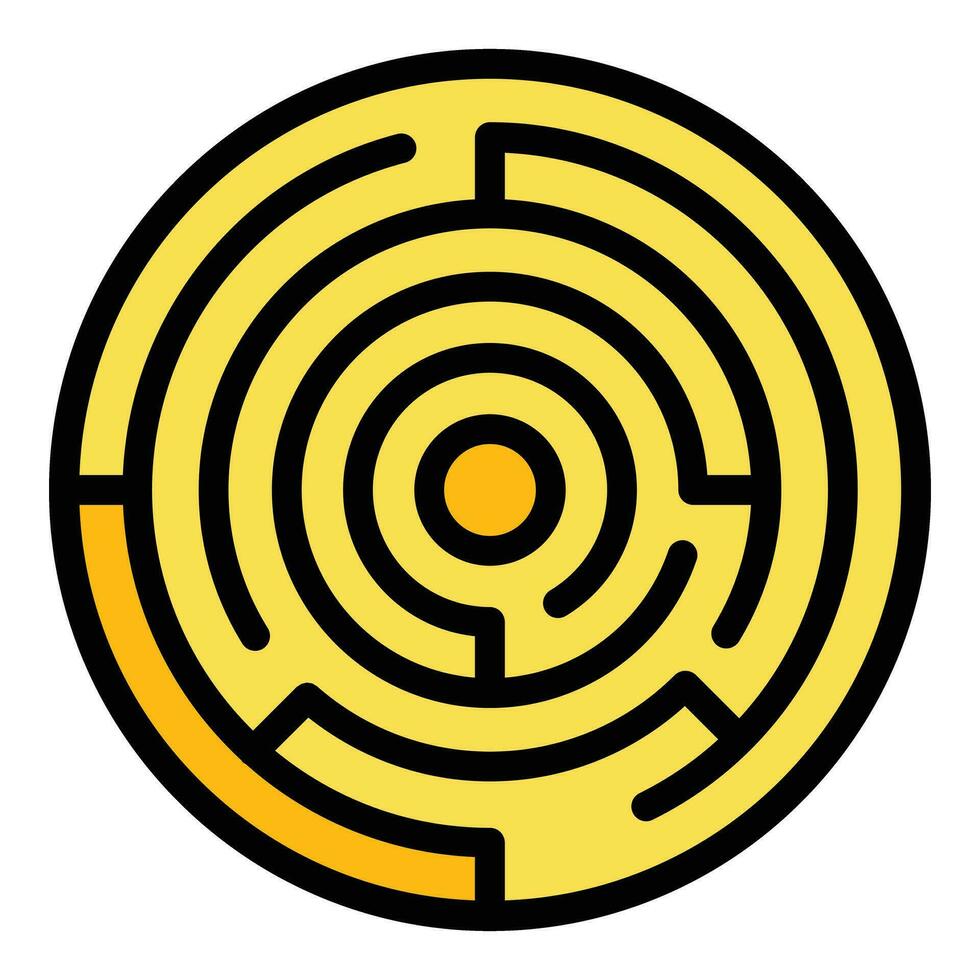 Athens labyrinth icon vector flat