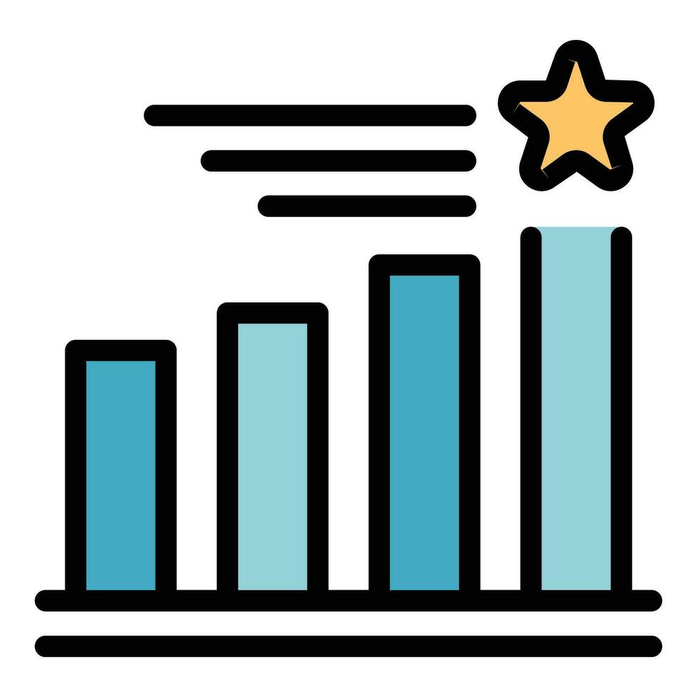 Delight graph icon vector flat