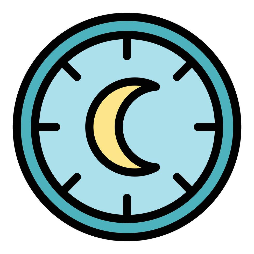 noche dormir hora icono vector plano