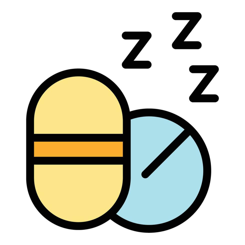 Sleeping pills icon vector flat