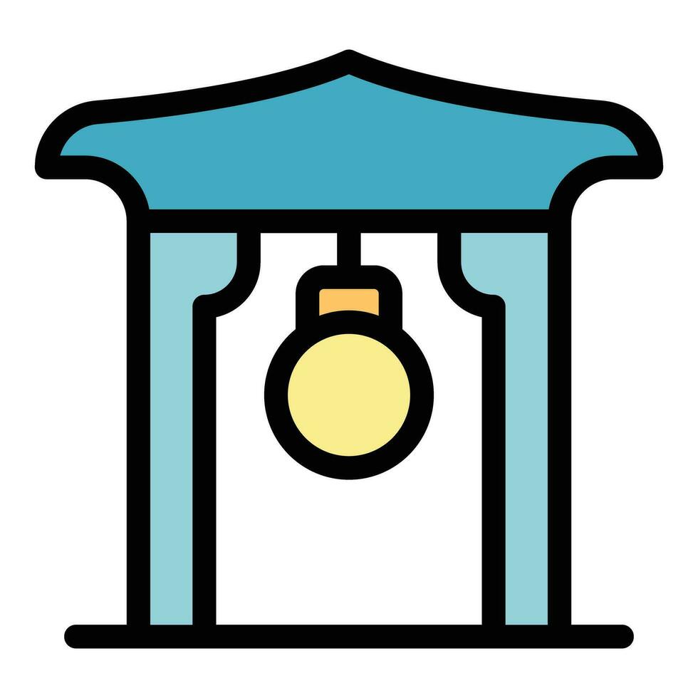 Pagoda bell icon vector flat