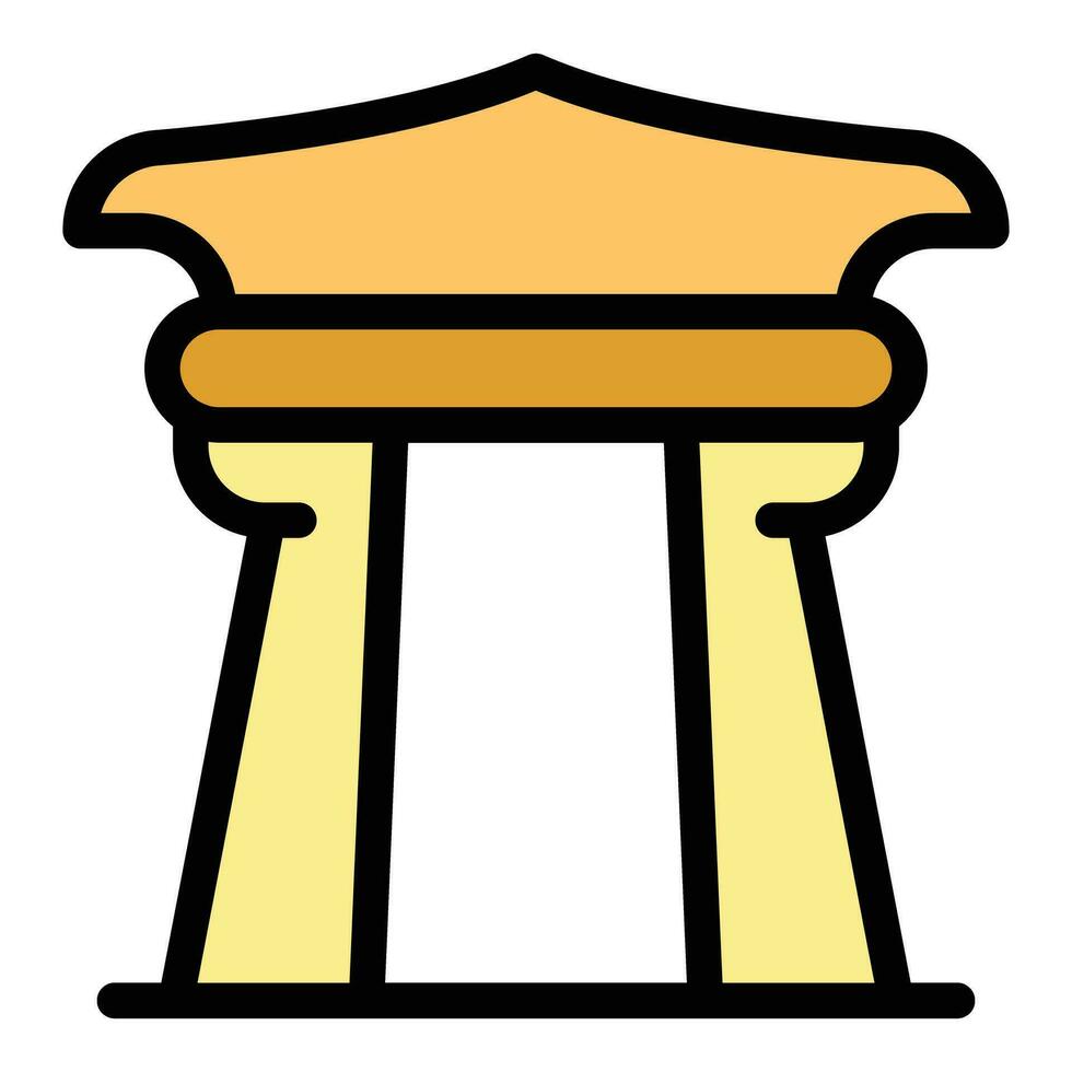 Ancient tower icon vector flat