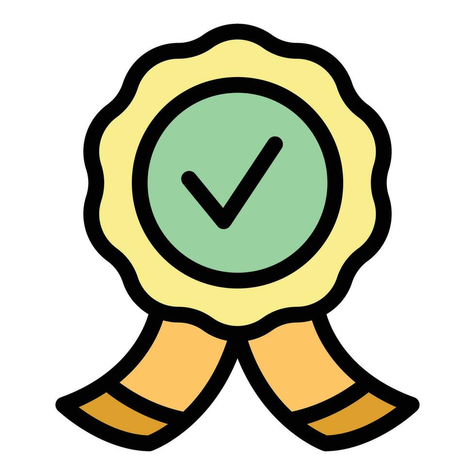 Approved emblem icon vector flat