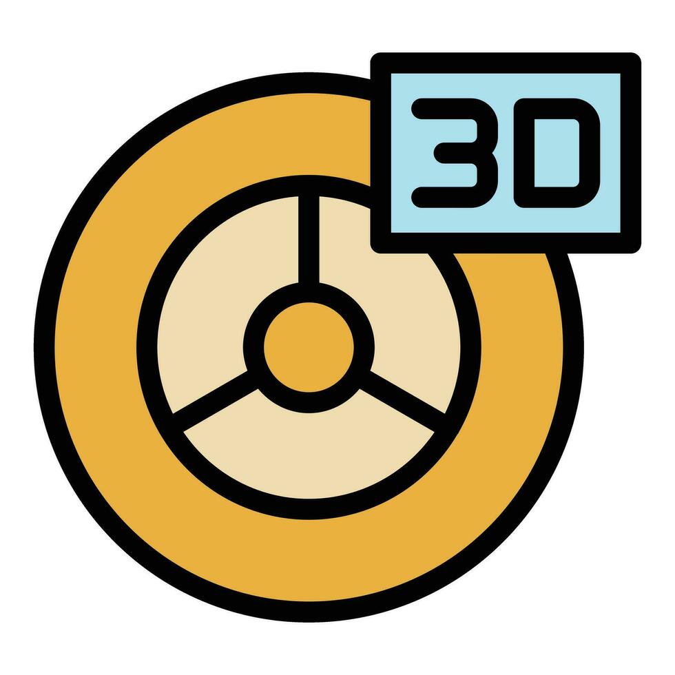 3d rueda impresión icono vector plano