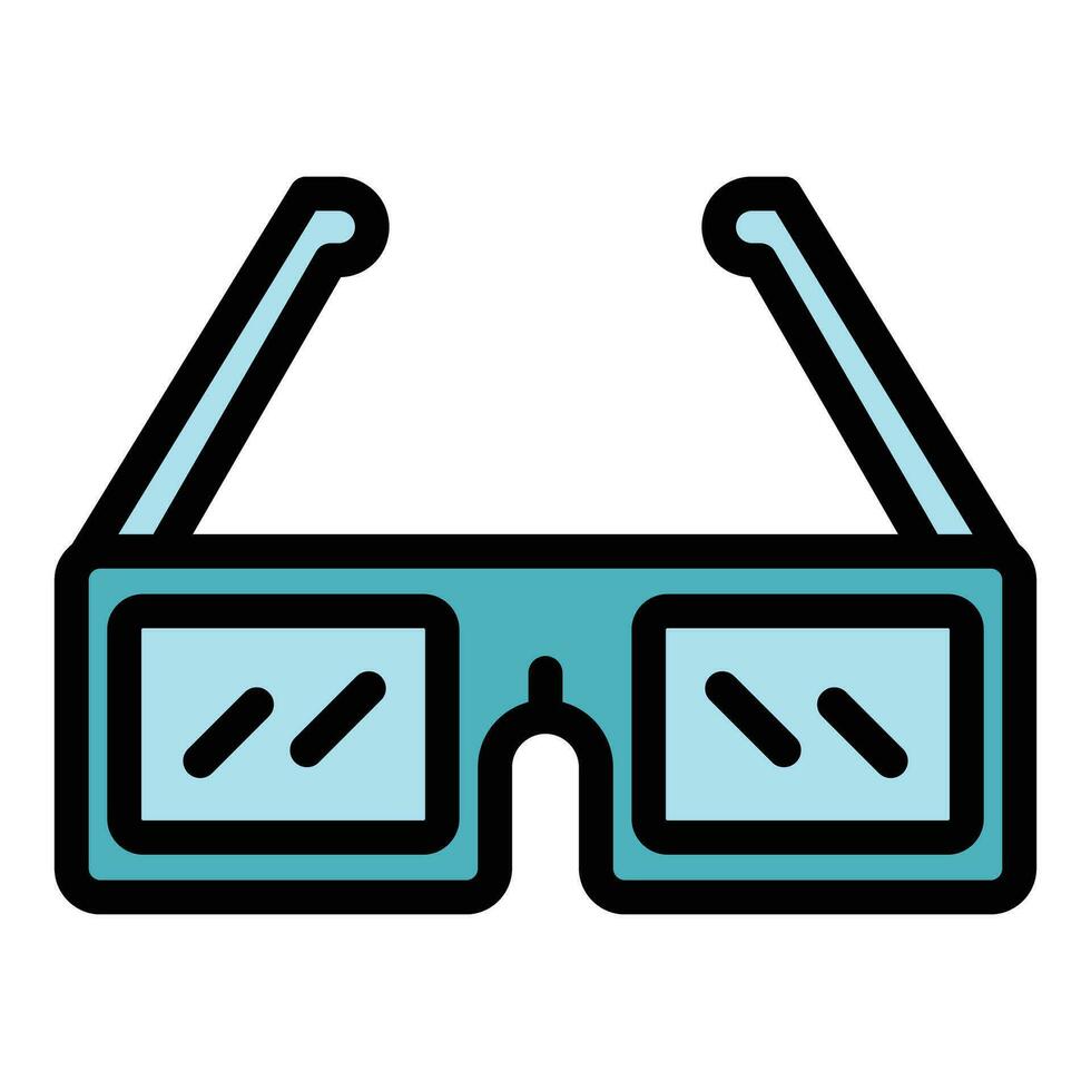 Cinema glasses icon vector flat