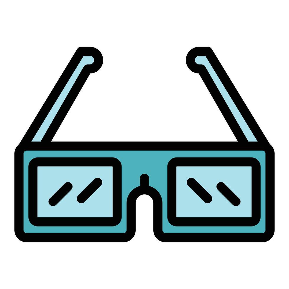 Cinema glasses icon vector flat