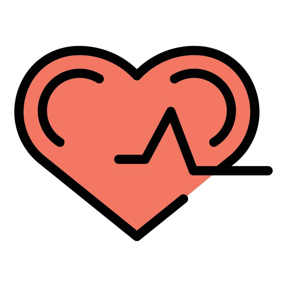 Happy heart rate icon vector flat