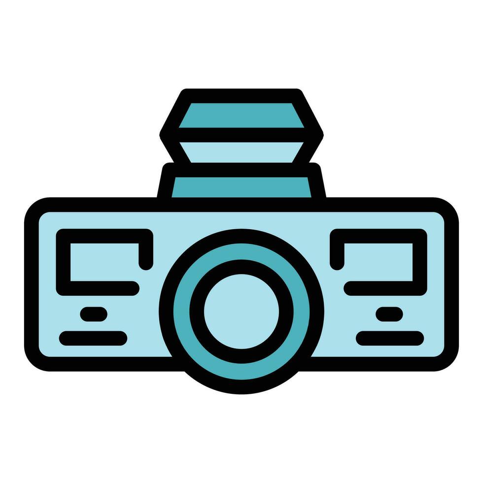 Movie projector icon vector flat