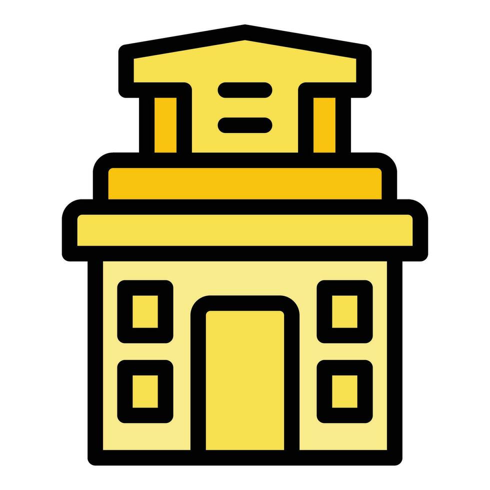 Dark map building icon vector flat