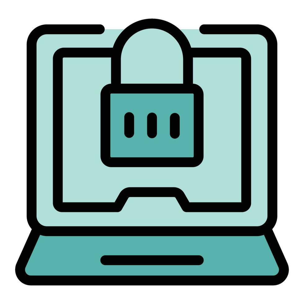 Laptop online share icon vector flat