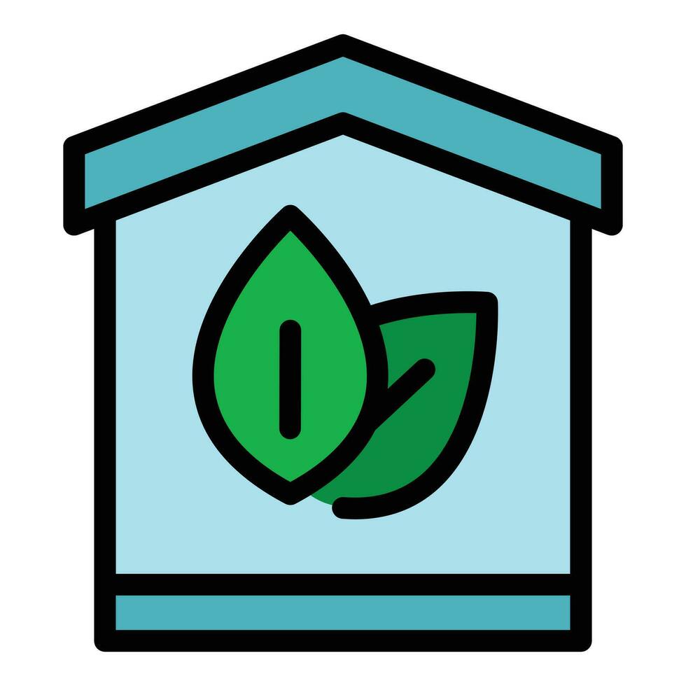 Eco house icon vector flat