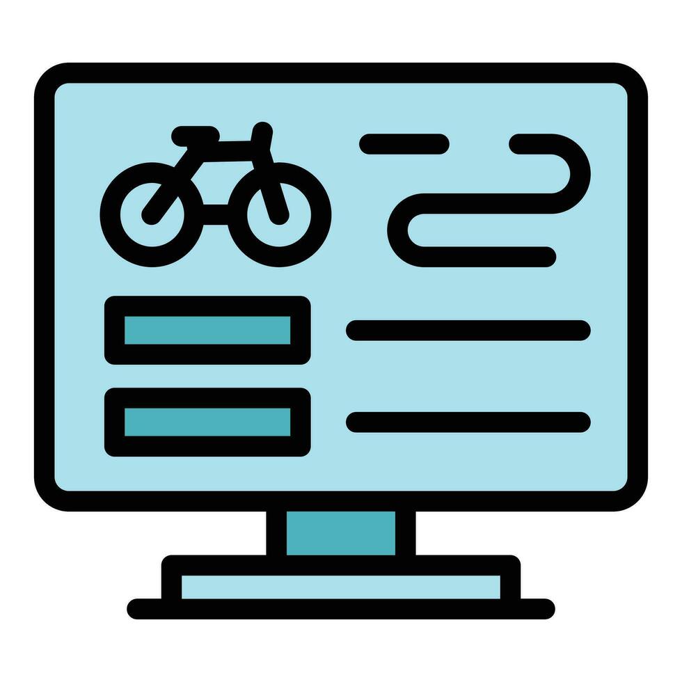 Bike banner rent icon vector flat