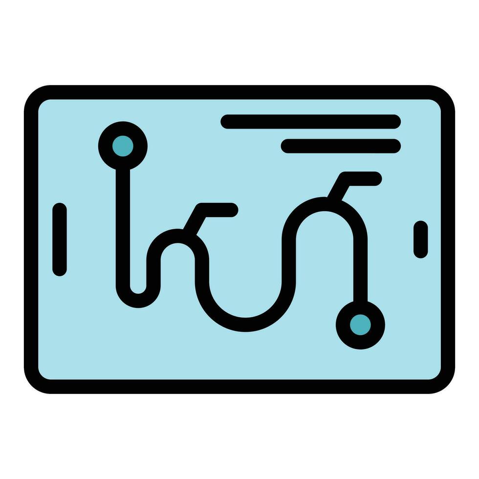 Bike sharing route icon vector flat