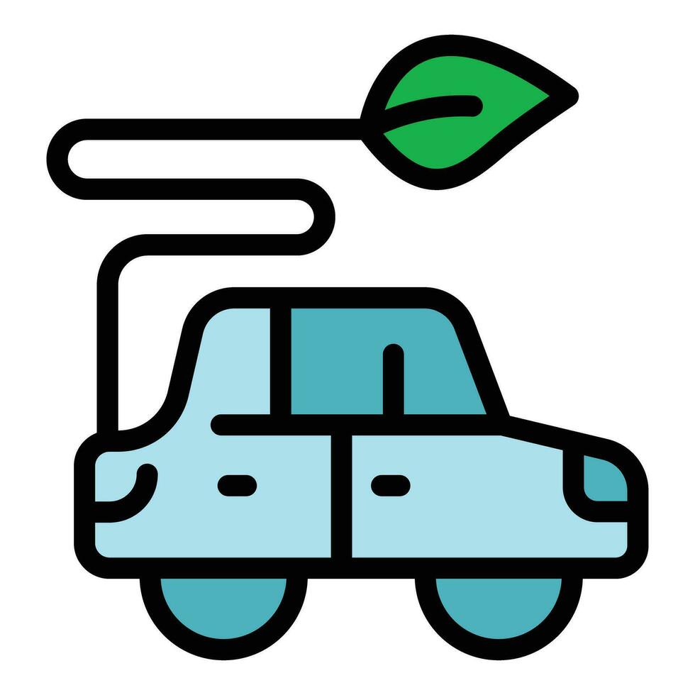 eco coche icono vector plano