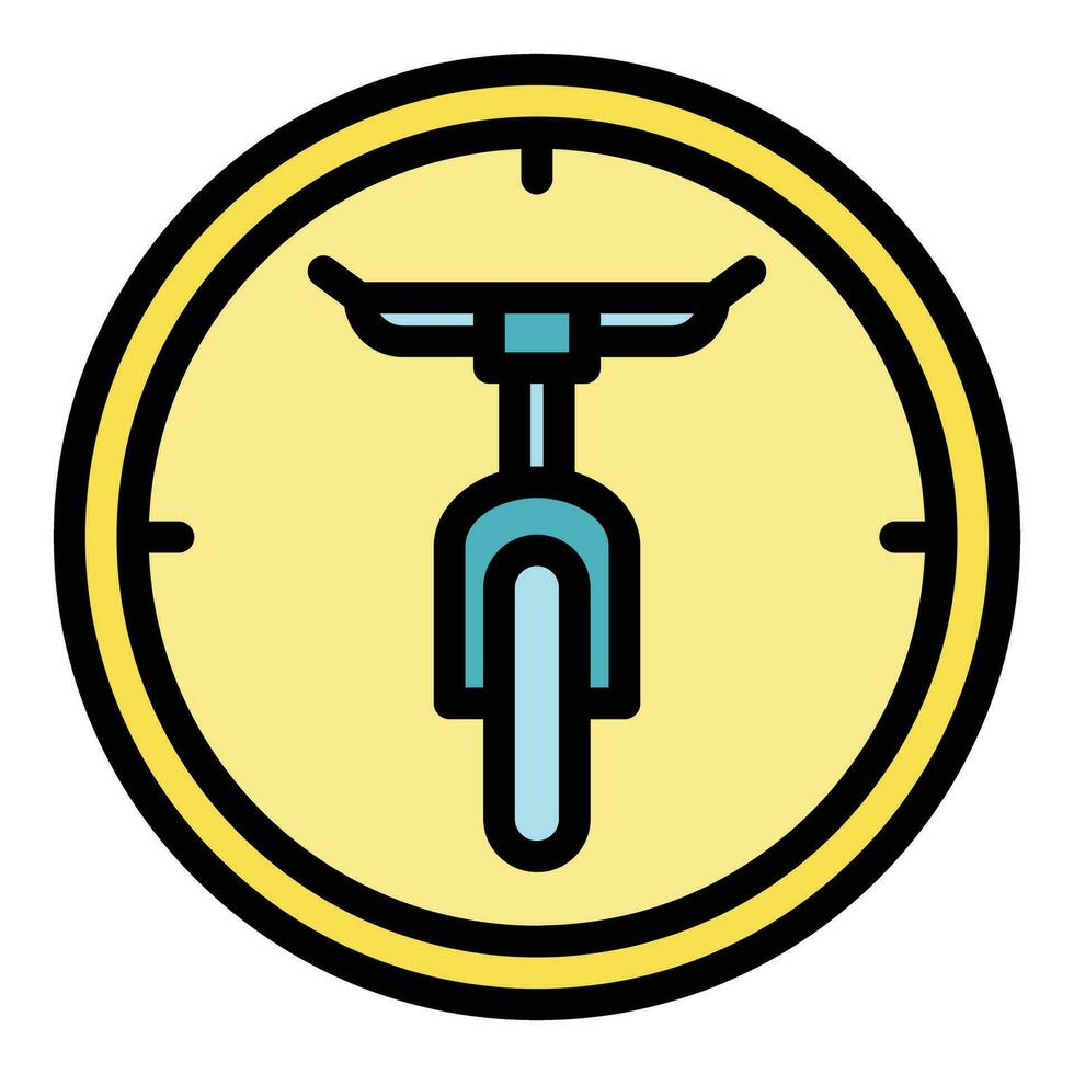 hora de alquilar bicicleta icono vector plano