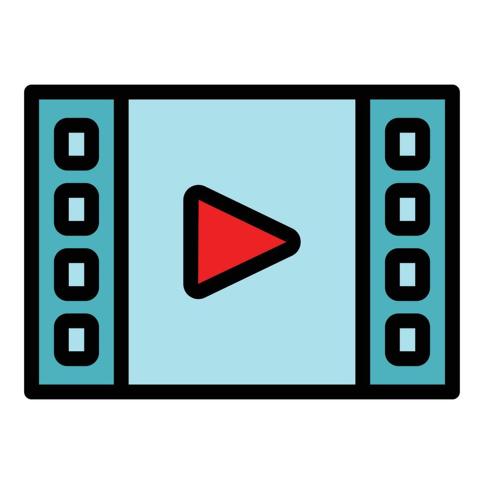 Video film icon vector flat