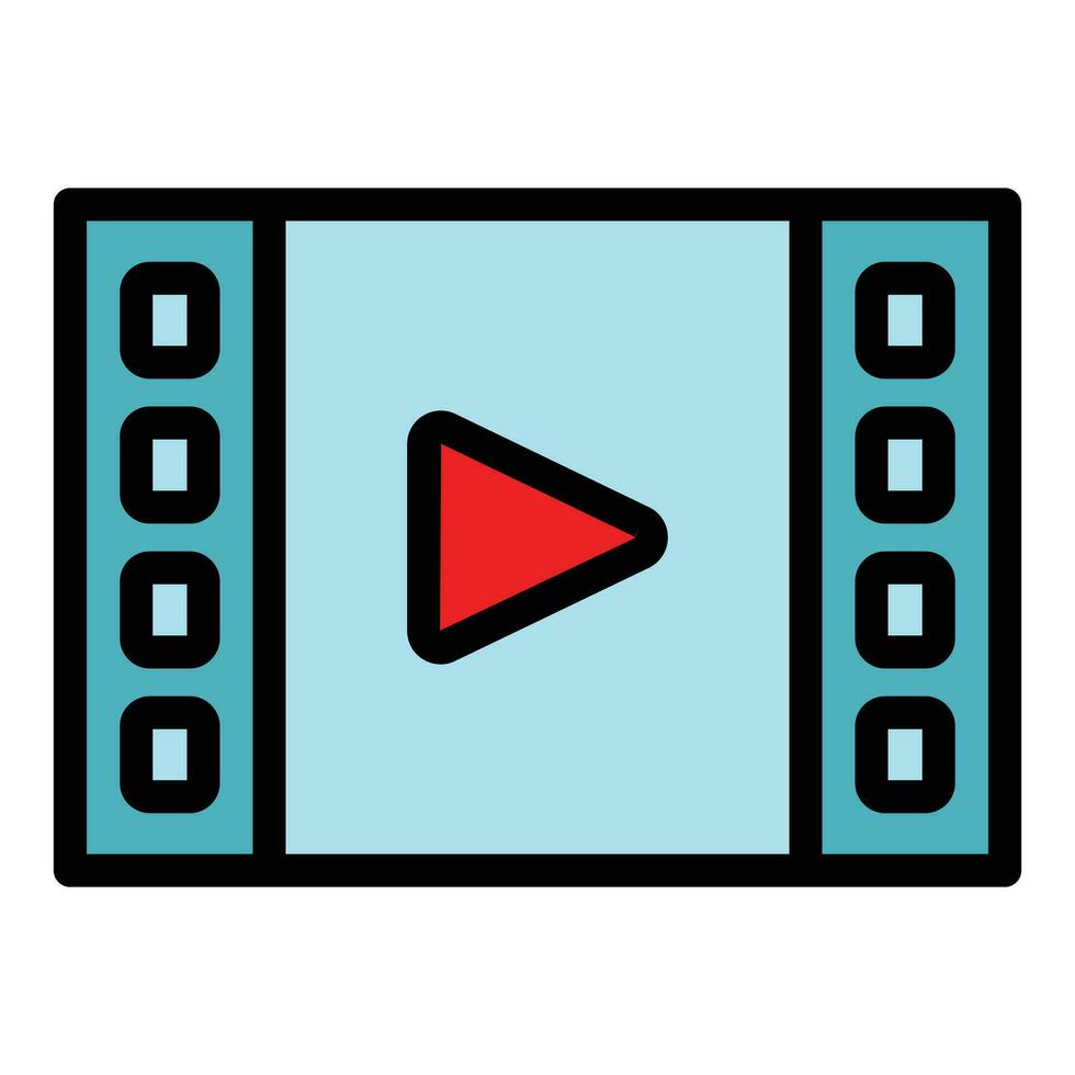 Video film icon vector flat