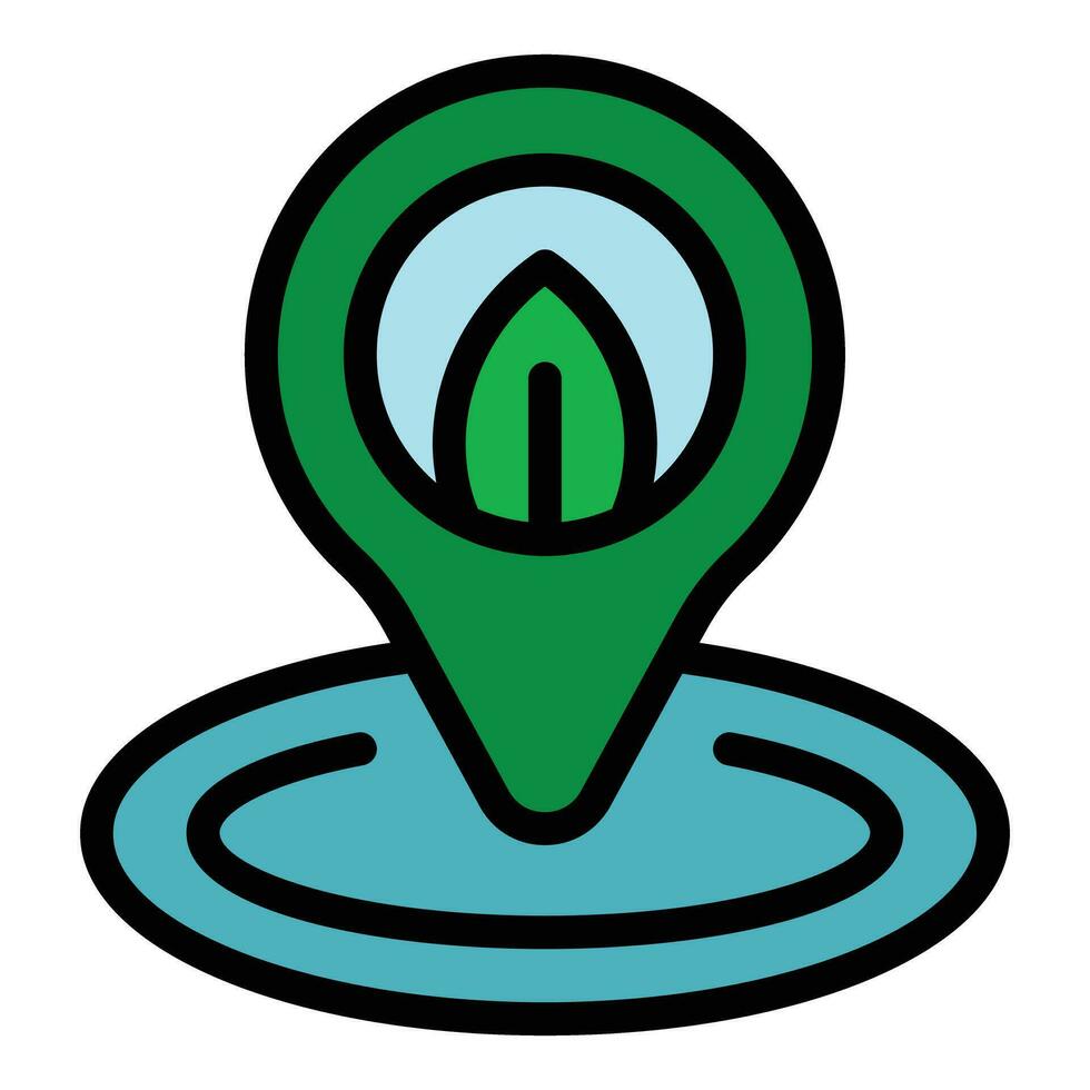 Eco plant location icon vector flat