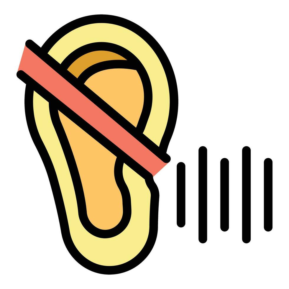 No hearing icon vector flat