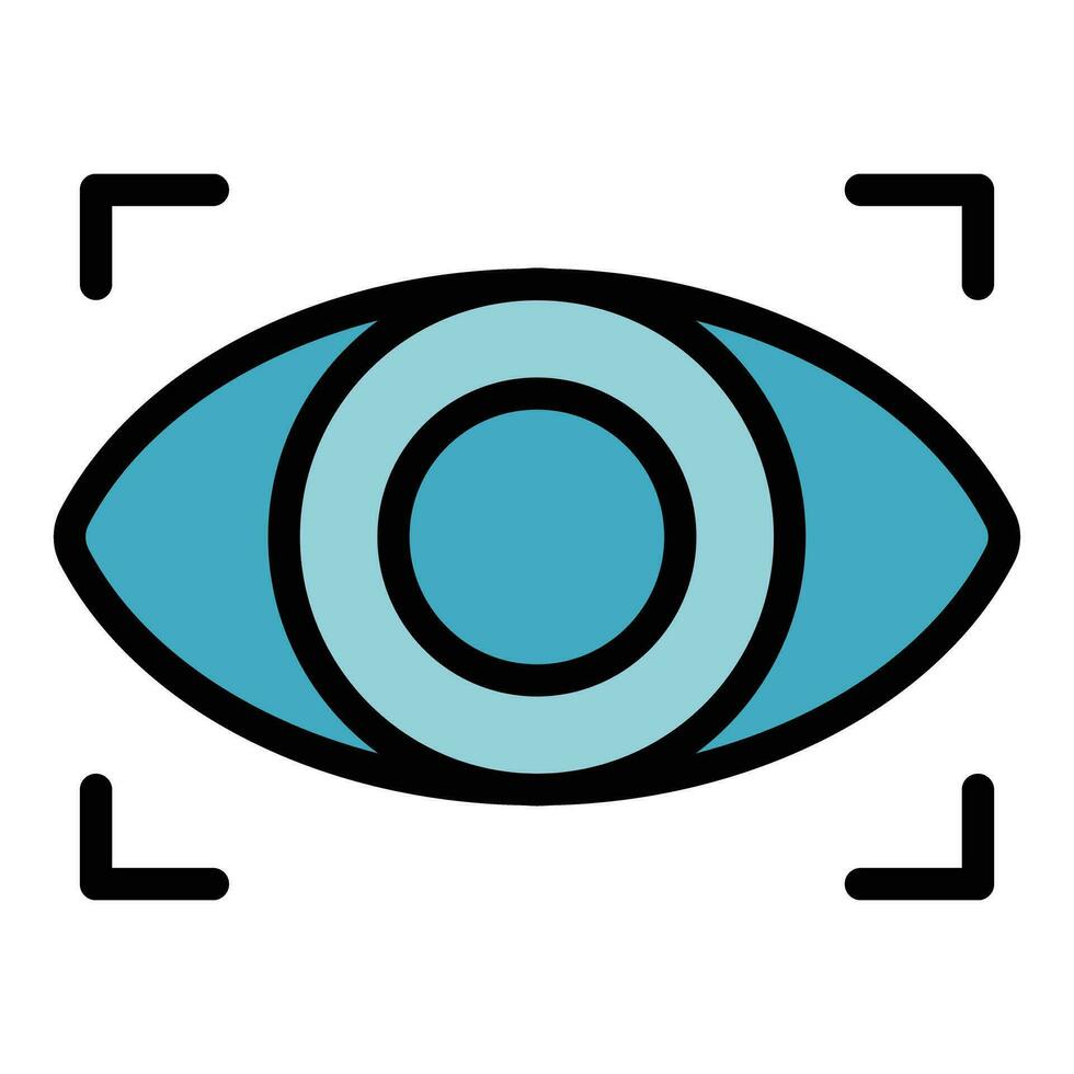 School security eye icon vector flat