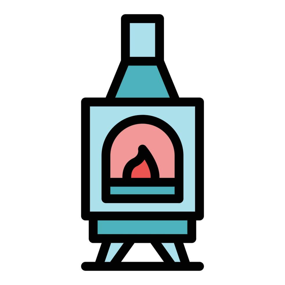 Mantel furnace icon vector flat