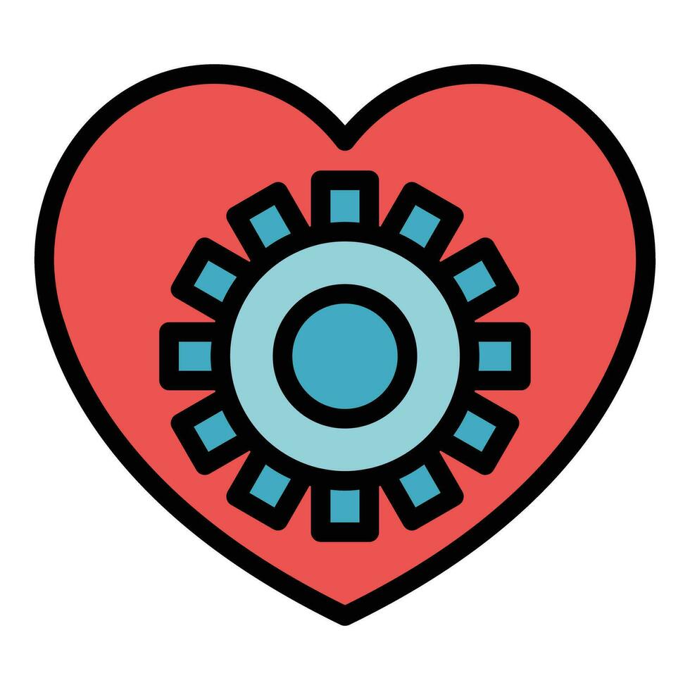 Heart social care icon vector flat