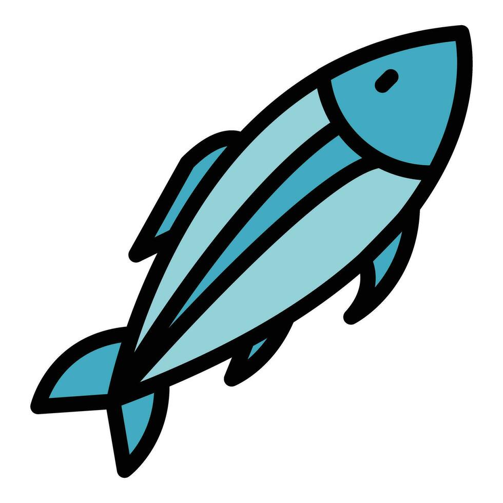 Raw herring icon vector flat
