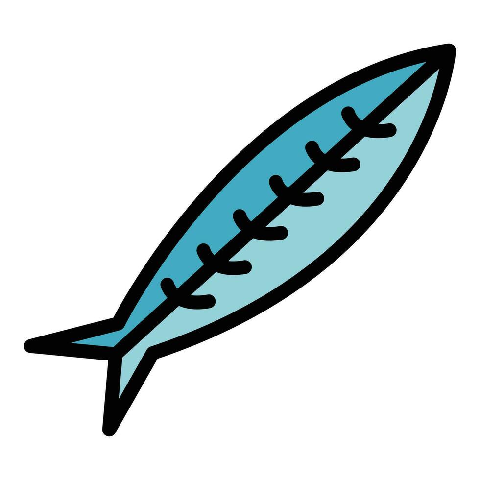 Clean herring icon vector flat