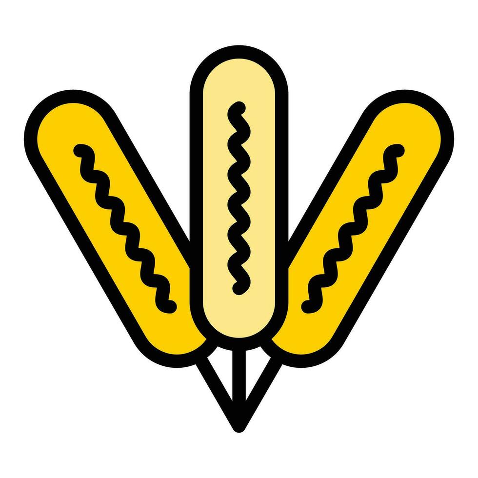 Picnic corn dog icon vector flat