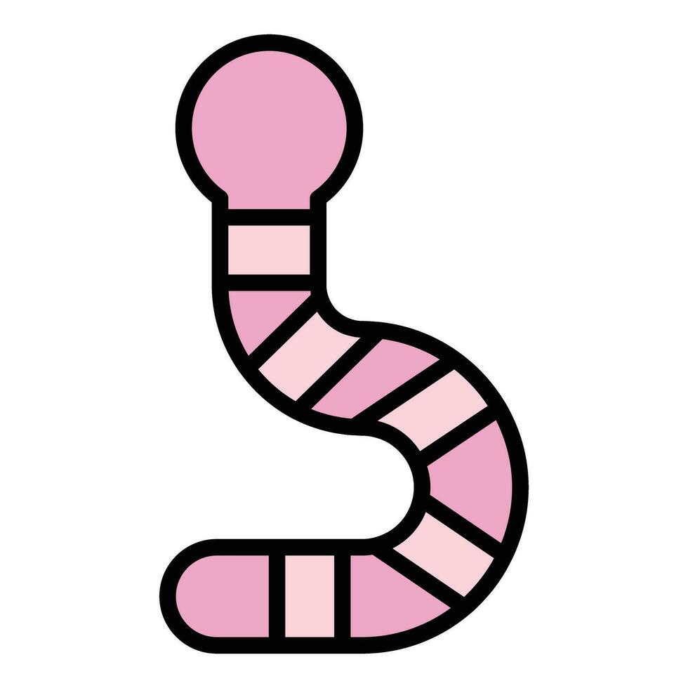 Larva worm icon vector flat