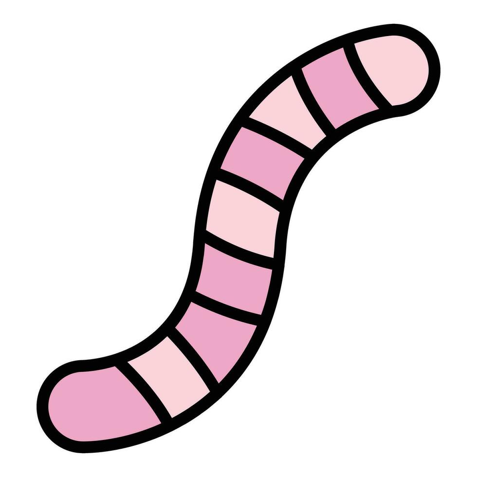 Earth worm icon vector flat